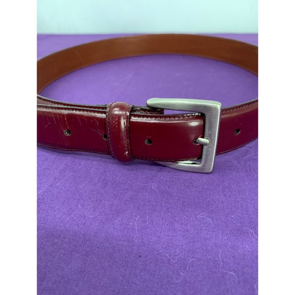 Coach Mens 32 Inch 1.25 Inch Width Handcrafted Costa Rica Polished Cowhide Silve - Picture 2 of 11